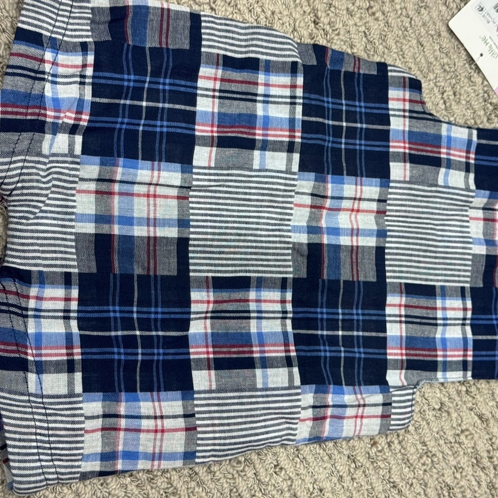 Little Me Nautical Plaid Baby Romper - Picture 3 of 4